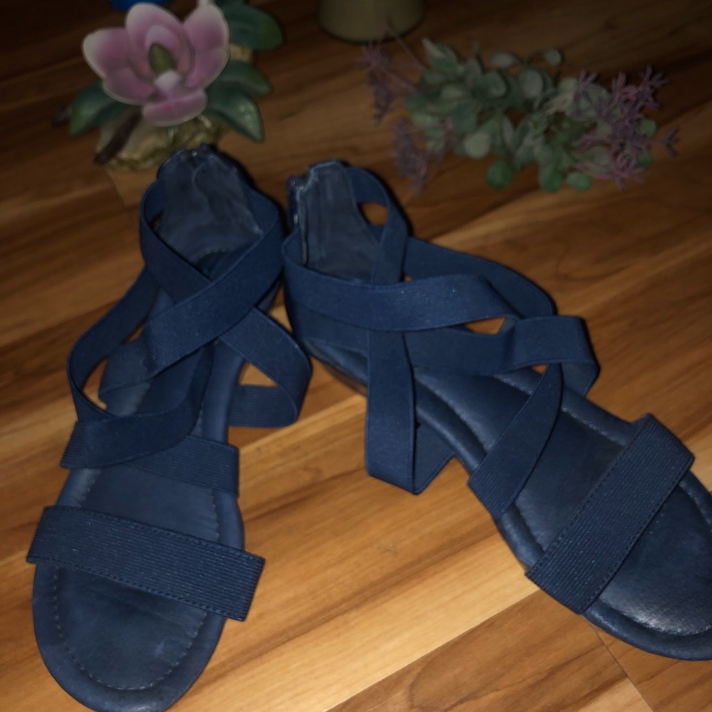 Women’s Size 7.5M Montana Navy Blue Open Toe leather sandal